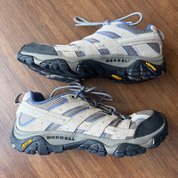 Merrell Moab 2 Vent Hiking Shoes Womens 11 Gray Blue Ventilator Lace Up Low Top - Picture 2 of 11